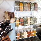 Evelots 3-Tier Spice Rack-Door/Wall Mounted-Sturdy Coated Metal-Up to 18 Bottles - size: 3-Tier, style: Door/Wall Mount