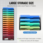 MINDEPOT 15 Tier Wall File Holder Hanging Wall File Organizer for Papers Mails Folders Document Magazine Organization, for Office School Home, Black - size: 15Tier