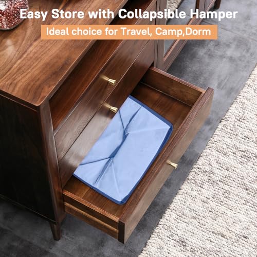 MCleanPin 225L Large Laundry Hamper Collapsible with 2 Washable Laundry Bags, Dirty Clothes Hamper, Laundry Basket with Handles Foldable Laundry Basket for Dorm College(Navy Blue) - color: Large Navy Blue