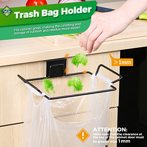 HNYYZL Trash Bag Holder,2 Pack Trash Bag Holder for Cabinet Door and Cupboards,Stainless Steel,Black,Plastic Bag Holder under Sink,Use for Kitchen,Bathroom,Camper,Rv - color: Black