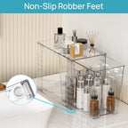 Vtopmart 2 Pack Clear Stackable Storage Drawers,9.7" High Plastic Organizers Bins for Skincare, Bathroom Supplies,Ideal for Cabinet,Undersink,Vanity,Kitchen,Pantry Organization - size: 2Pack 9.7"H