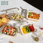 Urban Green Glass Food Storage Containers with Glass Lids, Microwave Safe Food Container Set, Airtight Food Container Set, LeakProof, 100% Plastic Free, White Color, 4pack - color: ‎Ivory White -4s