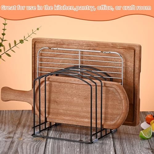 5-Slot Cutting Board Organizer, Bakeware Organizer, and Kitchen Cabinet Organizer for Baking Trays and Cookie Sheets (2pcs 5 Slots for one size) - size: 2pcs 5 Slots for one size
