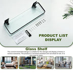 AIJALY 3 Pack Bathroom Glass Shelf,Aluminum Tempered Glass 0.3in Extra Thick Rectangular 1 Tier Storage Organizer Wall Mount,Black 15.7in - color: Black 3 Pack