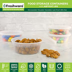 Freshware Food Storage Containers [240 Set] 8 oz Plastic Deli Containers with Lids, Slime, Soup, Meal Prep Containers, BPA Free, Stackable, Leakproof, Microwave, Dishwasher and Freezer Safe - size: 8 oz, 240 Set