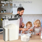 Komzon Rice Storage Containers, Airtight Cereal Containers Storage, BPA Free Rice dispenser for Flour, Pasta, Grain and Baking, Pet Dog Cat Bird Food Container 20lb+ 10lb Grey - color: 20lb+10lb Grey