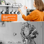 Evermagin 29" Coat Rack Wall Mount with Shelf, 4 in 1 Coat and Key Hanger with 11 Metal Hooks, Entryway Wall Mounted Shelf with Mail Holder for Living Room, Bedroom, White - color: White, size: 29 inch