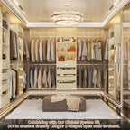 Aheaplus Closet System, 4-9Ft Closet Organizer with 4 Wooden Drawers, Wood Closet Organizer System with Tower, Walk-in Closet Organizer Wardrobe Garment Clothes Rack with 4 Hanging Rods, 2White Oak - color: White Oak