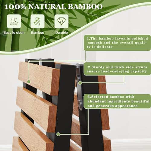 Bamboo Shoe Rack Organizer for Closet and Entryway - Space-Saving Narrow Shoe Stand - Versatile Shoe Holder for Door or Closet Shelf, Garage Bedroom can Freely Stack DIY Small Shoe Racks 2 Tier - color: Black+natural Color, size: 2-Tier