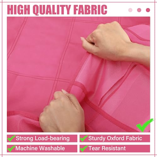 Windyun 40 Over the Door Shoe Organizer Large Mesh Pocket Hanging Shoe Rack for Closet Rose Red Nonslip Behind Door Storage Holder Back to School Organizer for Dorm Room College Classroom Storage - color: Rose Red