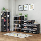 HOMIDEC Shoe Rack, 8 Tier Shoe Storage Cabinet 32 Pair Plastic Shoe Shelves Organizer for Closet Hallway Bedroom Entryway - color: Black, style: 2 by 8