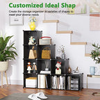 C&AHOME Cube Storage Organizer, 12-Cube Shelves Units, Closet Cabinet, DIY Plastic Modular Book Shelf, Ideal for Bedroom, Living Room, Office, 36.6" L x 12.4" W x 48.4" H Black SHS3012B - color: Black