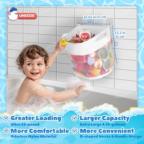 UNEEDE Bath Toy Organizer,4 Gallons Bathtub Toy Storage Organizer,Quick Access Bath Toy Holder For Bathtub,Baby Organizer,Quick Dry Baby For Tub,Mesh Shower Caddy - style: Classic Style