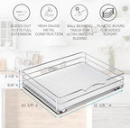 Pull-Out Cabinet Spice Rack Organizer - Slim Slide-Out Storage for Spices, Bottles & Jars, Premium Heavy-Duty Steel, Easy Install for Narrow Kitchen Cabinets - 12 ⅜ W x 10 ⅜ D x 2 ¾ H, Chrome - size: 12 Inch - Single