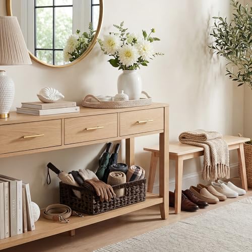 GRANNY SAYS Wicker Storage Baskets for Shelves, Wicker Basket for Organizing, Decorative Basket, Woven Baskets for Pantry Storage, Brown, 1-Pack - color: Brown, size: 15¼"L x 11¾"W x 4¾"H