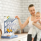 GoMaihe Baby Bottle Drying Rack: Space Saving Vertical Bottle Dryer Holder - Baby Accessories Storage Stand Organize Brushes Pacifiers on Countertop - BPA-Free - Blue - color: Blue