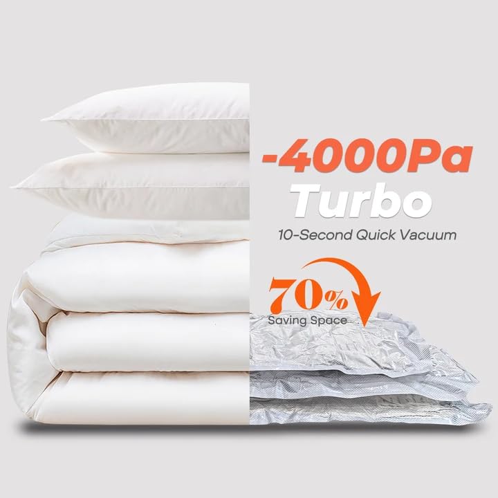 Vacbird Travel Vacuum Seal Bags, 8 Pack 34" Vacuum Storage Bags with Rechargeable Cordless Pump Compression Packing for Clothing Clothes Blanket Bedding, Space Saver for Suitcase Luggage - size: 8 Pack Medium