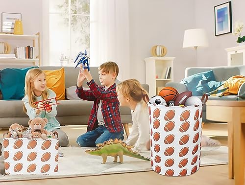 CLOCOR Kids Laundry Basket,Waterproof Nursery Hamper for Baby Boy,Football Storage Baskets for Boys Bedroom,Kids Toys Storage Bin,Room Decor,Gift Basket（Rugby - color: Rugby