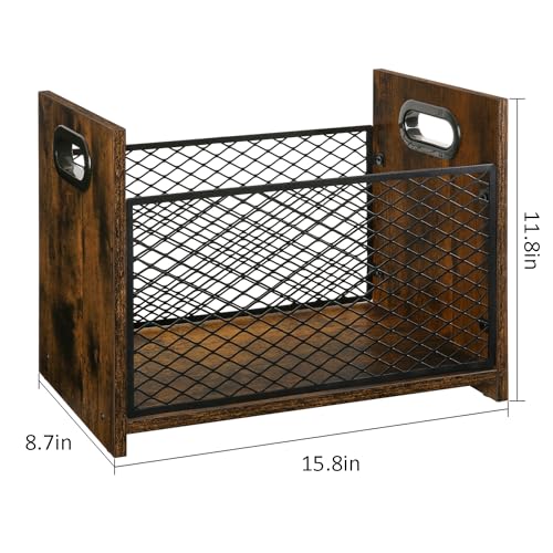 YINMIT Magazine Holder, Magazine Rack for Desktop and Home Office, Farmhouse File Storage Basket for Letters, Magazines, Books, Newspapers (Large) - size: Large