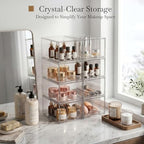8 Pack Small Clear Stackable Acrylic Storage Boxes for Art Tool & Sketch, Storage Drawers, Storage Organizer, Clear Plastic Makeup Organizer, Ideal for Vanity, Cabinet, Desk Organization