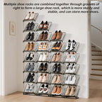 SMILHELTD Vertical Shoe Rack 8 Tiers Narrow Clear Sneaker Storage Holder Luxurious Slim Tall Organizer Space Saving Shelf for Entryway Garage 10.4" W x 64.5" H x 9.8" D (Transparent Black) - color: Transparent Black