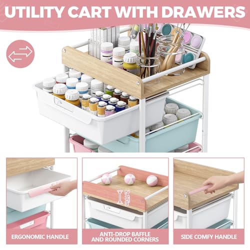 APEXCHASER Utility Cart with 6 Drawers,Rolling Storage Cart for Crafters Artists Kids Teacher Student Storage Arts Crafts & Sewing Study Supplies in Craft Room Dorm Classroom Kids Room-Colorful - color: Colorful, size: 6-Drawers