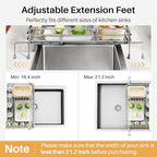 SNTD Dish Drying Rack - Extendable Dish Rack, Large Sink Drying Dish Drainer for Kitchen Counter, Stainless Steel Dish Strainer with Utensil Holder (Silver) - color: Silver