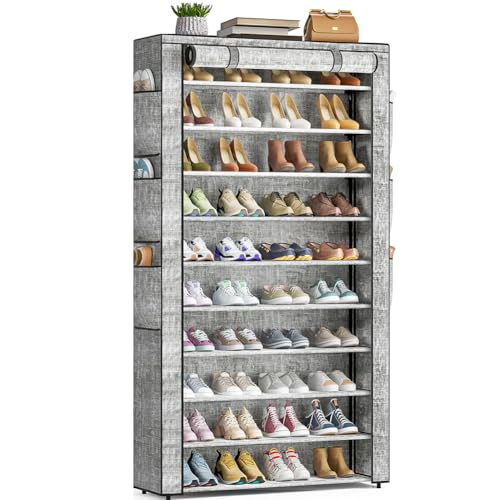 OYREL Shoe Rack 10Tier Large Capacity 50-56Pairs Beautiful Tall Shoe Shelf Free Standing Storage Cabinet Entryway Closet - size: 10Tier Multi
