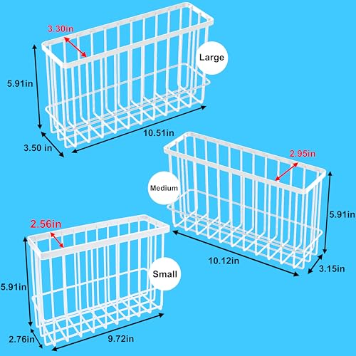 Cabinet Door Organizer 3Pcs, Foil and Plastic Wrap Organizer with 2 Sponges, Cabinet Door Storage with 3 Caddy Adhesive, for Aluminum Foil, Plastic Wrap, Wool Dryer Balls, White,(Small, Medium, Large) - color: White,(Small+Medium+Large)