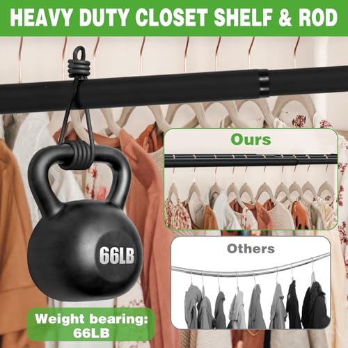 Expandable Closet Shelf, 16-39 Inches Metal Closet Rod Organizers and Storage Shelves Space Saving DIY Divider Separator for Cabinet Wardrobe - size: 16-39 Inch