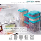 Airtight Food Storage Container With Lids 9PCS Family Set, BPA-Free Food-grade Plastic Stackable Leak-proof Kitchen Pantry Organizers for Pasta, Nuts, Dry Goods, Snack,Modular Design (Blue) - color: Blue