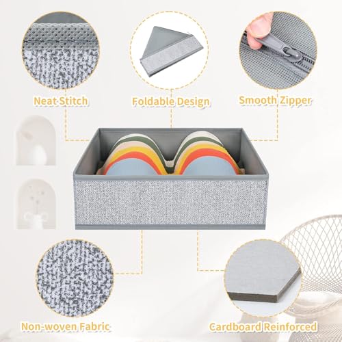 DIMJ Drawer Organizers Cloths, Closet Underwear Organizer, 15 Packs Foldable Closet Organizers, Sock Drawer Organizer, Fabric Dresser Drawer Dividers for Clothes Underwear Bras Socks - color: Blended Gray, size: 15 Pack