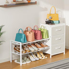 Cidaziya Expandable Closet Organizers and Storage, White Fabric Storage Dresser, 3 Drawer Dresser, Clothes Shelves for Kids, Purse Organizer Small Shoe Rack for Closet Bedroom - size: 31.29~ 43.42"W*11.41"D * 24.01"H