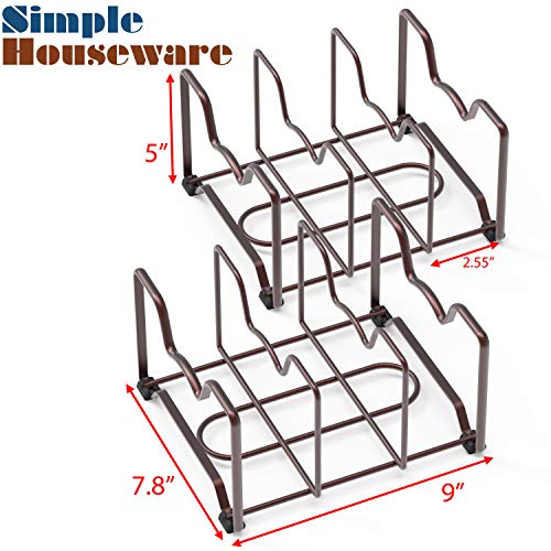 Simple Houseware Kitchen Cabinet Pantry and Bakeware Organizer Rack Holder, Bronze - 2 Pack - color: Bronze