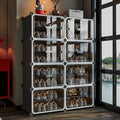 MAGINELS Shoe Rack,Expandable Shoe Cabinet Easy to Assemble. Shoe Storage with Door,Entryway, Closets, Hallway, and Bedroom.Accommodates Up to 32 Pairs of Shoes. - size: 2 by 8 (32 Pairs)