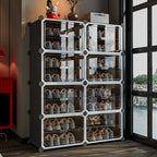 MAGINELS Shoe Rack,Expandable Shoe Cabinet Easy to Assemble. Shoe Storage with Door,Entryway, Closets, Hallway, and Bedroom.Accommodates Up to 32 Pairs of Shoes. - size: 2 by 8 (32 Pairs)