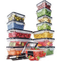 Chef's Path 28 Piece Airtight Food Storage Containers with Easy Snap Lids, 14 Containers and Lids, Stackable Kitchen and Pantry Canisters for Coffee, Meal Prep and Food Storage -Transparent - color: Pack of 14