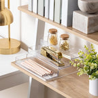 iDesign 3-Tier Spice Rack Organizer for Cabinets, Pantry or Countertop, Set of 2, Clear, Made in USA - style: Pack of 2