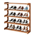 KNERS Bamboo Shoe Rack, Multi-Layer Space-Saving Shoe Organizer for Entryway, Bedroom or Living Room, Stable & Easy to Install, 3-Tier / 5-Tier / 6-Tier Options (5 Layer - 70cm) - size: 5 Layer - 70cm