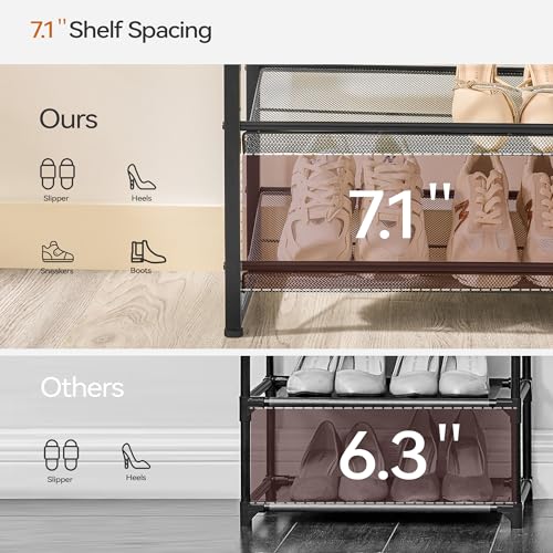 Nunsino Shoe Rack, Large Metal Shoe Organizer,Max Holds 50 Pairs,8 Tier Shoe Storage Shelf for Garage,Closet,Entryway, Black - color: Black, size: 8 Tier