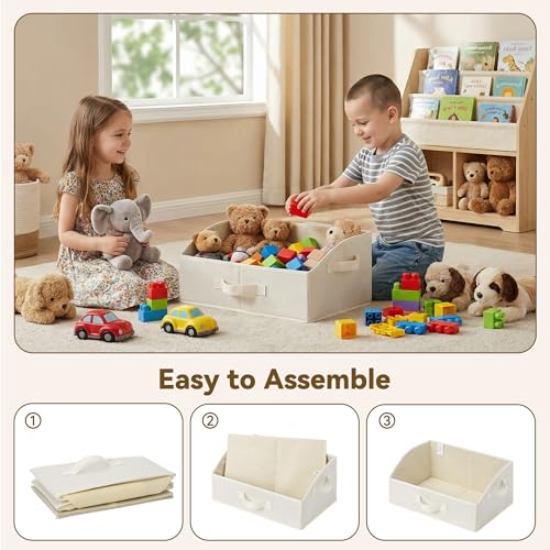 GRANNY SAYS Purse Organizer for Closet, Trapezoid Storage Bins, Closet Organizers and Storage, Decorative Storage Baskets for Shelves, Clothes, Toys, Towels, Pearl White, 3-Pack - color: Pearl White, size: 16½"L x 11"W x 7¾"H