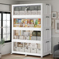 240Gal/960QT 4-Tiers Extra Large Stackable Storage Bins with Lid, Collapsible Cabinet Closet Organizer Plastic Container Box with Wheels Doors Drawers for Living Room Kitchen Office, White - size: 60Gal, style: 4Pack