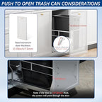 Insputer Pull Out Trash Can Under Cabinet with Soft-Close Slides, Heavy Duty Under Sink Trash Can Kit for Kitchen, Garbage Can Not Included, Requires Minimum Cabinets Opening 12" W X 18" D - size: Single