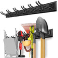 PIYILO Garage Organization, Garage Wall Organizer with 48 inches Rails and 6 Hooks, Tool Organizers Heavy Duty, Shovel Holder Wall Mount Max Load 360 LBS, Sturdy Garden Tool Rack for Folding Chairs - size: 48 inch 6-Hook