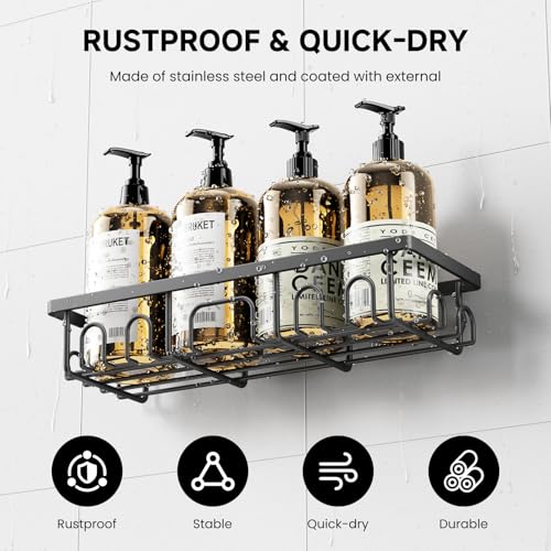 Shower Caddy, 3 Pack Shower Shelves for Inside Bathroom, Rustproof Adhesive Bathroom Organizer with Soap Holder, No Drilling Washroom Organizers and Storage for Bathtub Room/Kitchen/Home, Grey - color: Grey, size: 3-Pack