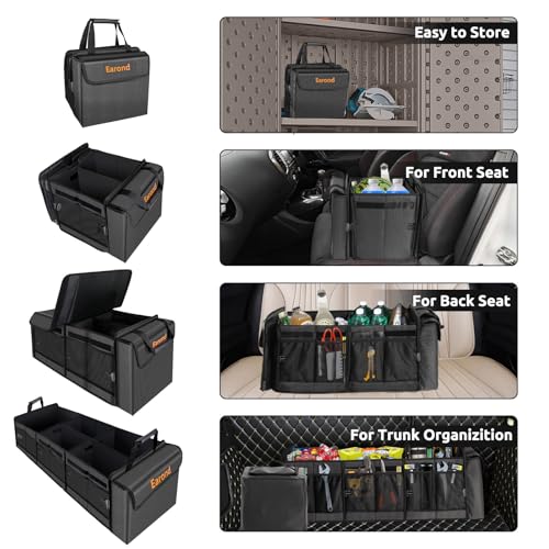 Large Trunk Organizer with Portable Leakproof Cooler Bag,Foldable Cover,Adjustable Securing Straps,Collapsible Trunk Organizer for Suv Car Truck Sedan (4-in-1 with Cooler) - color: Grey, size: With Cooler