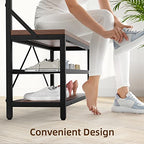 IDEALHOUSE Coat Rack Shoe Bench Industrial Hall Tree Storage Bench for Entryway Wood Look Accent Large Shoe Rack with Storage Shelf Hanging Bar,8 Hooks Grey 39.9"x15.7"x72" - color: Brown