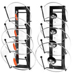 Cisily 8 Layers of Adjustable Pot Lid Organizer Rack for Cabinet Door/Wall，2Pack Lid Organizer Pots and Pans Holder for Kitchen Storage with No Drilling Adhesive 5.7 W“(Black)
