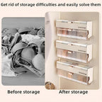 Underwear & Socks Drawer Organizer - Hanging Storage with 12 Adjustable Compartments Organizer,Plastic Organizer Box with Dividers,Space-Saving Design for Closet Door, Dorm, Apartment