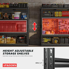 REIBII 48" W Garage Shelving Heavy Duty, 2000LBS Storage Shelves, 4 Tier Adjustable Metal Shelves for Garage Shelving Sturdy Industrial Shelf, Easy Assemble, 48" W x 60" H x 18" D - size: 48" W x 60" H x 18" D